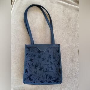 Black Velvet Burnout Evening Bag with Satin Insert - Vintage